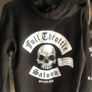 Full Throttle Saloon fleece lined hoodie. Size med fits like small.